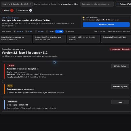 Comparer deux versions Comparaison des versions 3.2 et 3.3 : accessibilité et critère de réussite à revoir.